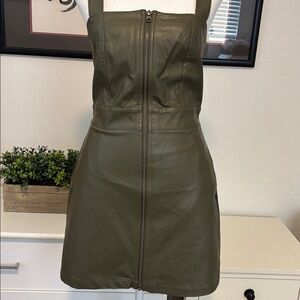 NEW Wild Fable Olive Mini Dress with Front Zipper